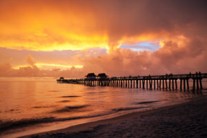 Florida, Naples, beach, pier, sundown Florida, Naples, beach, pier, sundown